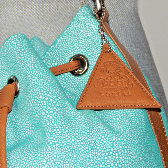 SORIAL New York Python Leather Drawstring Mint Bucket Bag with Pouch NWT - Picture 15 of 16